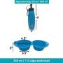Mr. Peanuts Pet Feeder 2 in 1 Travel Set with 12oz Dual Sided Collapsible Bowl and 20oz Water Bottle