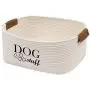 Geyecete Square Dog Toy Basket Storage Cotton Rope Storage Basket Pet/Pet Toy and Accessory Storage Bin Doy Toy Box