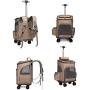 MOV COMPRA Wheeled Pet Carrier Backpack Pet Stroller, Travel Carrier, Car Seat for Dogs Cats Puppy, Comfort Cat Backpack Removable Rolling Wheels–Mesh Ventilation Windows, Storage Pockets