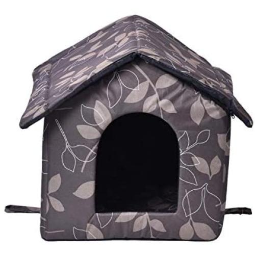 hdee Cat Houses - Warm Waterproof Outdoor House Cat Shelter, Oxford Cloth Home for Pets Sleeping in Garages, Porches, Barns, Balconies, Corridors at Home