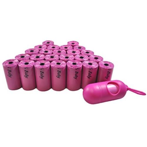 Downtown Pet Supply Disposable Diaper Refill Bags with Free Dispenser, Unscented - Pink, 500 Bags