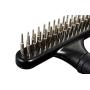 Flymoqi Dog Comb - Stainless Steel Deshedding and Dematting Undercoat Rake – for Dogs, Cats and Rabbits – Double Row of Teeth – Reduces Shedding, Removes Mattes and Tangles