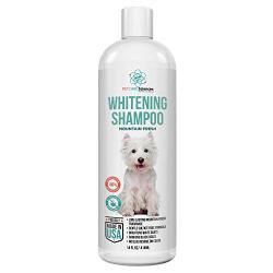 Dog Whitening Shampoo, Gentle Sulfate Free Formula, Brightens White and Darkens Black Coats, Dog Shampoo Proudly Made In The USA, 14 Fl Oz Bottle