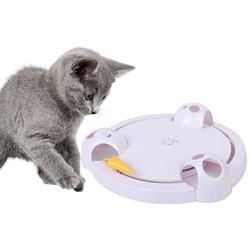 GMWZ Interactive Pet Cat Toys, Funny Cat Automatic Rotating Cat Play Teaser Plate Mice Catch, Toy Electric Playing Exercise Toys