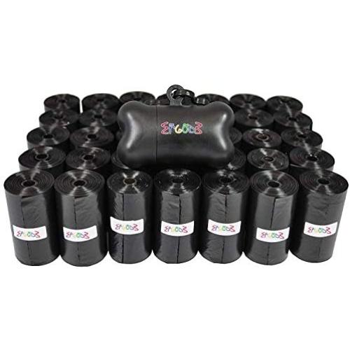 Ergode Poop Bag Dog Pet Waste Bags with Dispenser and Leash Clip, Standard and EPI Additive (600, Black)