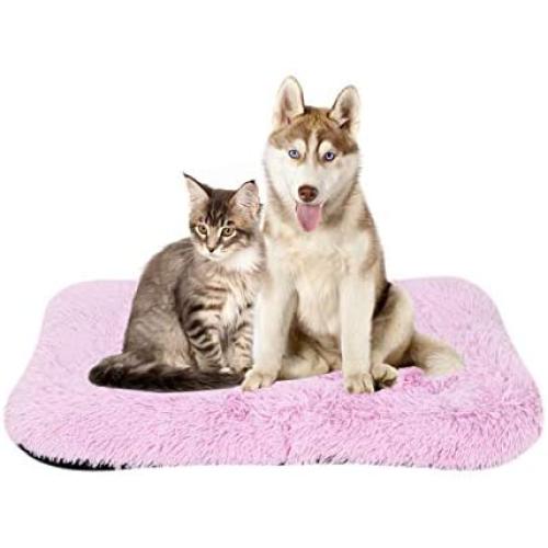Poohoo Soft Plush Dog Bed,Dog Crate Bed Pet Cushion Pet Pillow Bed Washable,Non-Slip Crate Dog Bed Crate Mat Pet Bed for Medium Large Dogs