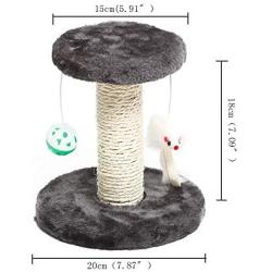 Huida Pets Adorable Cat Tree,7-Inch Kitten Tree,Sisal-Covered Scratching Posts，Cat Furniture for Kittens Cat Trees， Plush and Bell Ball Cat Scratcher Kitten Toy,Cat Scratching Posts