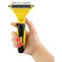 Nado Care Pet Dematting Comb, Dogs and Cats Grooming Brush Tool, 2 Sided Steel Rake for Small Medium and Large Breeds with Medium or Long Hair, Remove Undercoat Mats Tangles (Regular 12+23 Teeth)