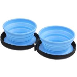 Pet Travel Dog Food Bin Container with Detachable Bowls Portable Pet Bowls for Outdoor Use