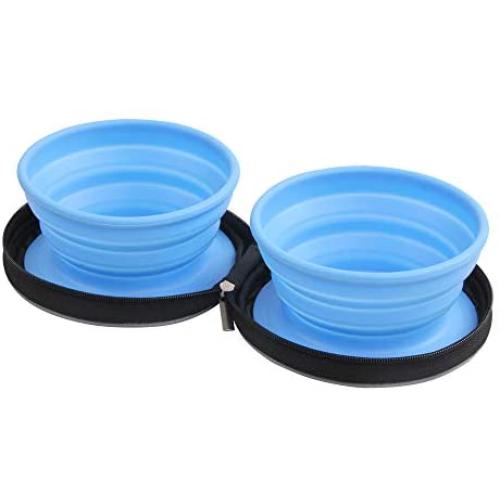 Pet Travel Dog Food Bin Container with Detachable Bowls Portable Pet Bowls for Outdoor Use