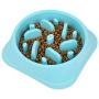 Fdit Slow Dog Food Bowl Dish Anti Choking Slow Eating Water Food Feeder Container Eating Plate(Blue)