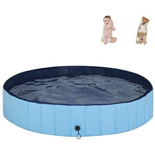 MorTime Foldable Dog Pool Portable Pet Bath Tub Large Indoor & Outdoor Collapsible Bathing Tub for Dogs and Cats