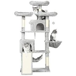 Hey-brother 63 Multi-Level Cat Tree, King Cat Condo with Cozy Perches, Stable Cat Tower Pet Play House