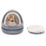 Rednut Cat Bed for Indoor Cats, Therapeutic Round Cuddle Nest Snuggery Burrow Blanket Pet Bed, Machine Washable Cat Beds, and Anti-Slip & Water-Resistant Bottom for Indoor Cats