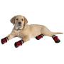 QUMY Dog Boots Waterproof Shoes for Dogs with Reflective Strips Rugged Anti-Slip Sole Black 4PCS