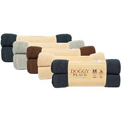 My Doggy Place Pet Dog Cat Microfiber XL Drying Towel 45x28 inch, Ultra Absorbent for Bathing and Grooming (Brown, Oatmeal, Charcoal, Light Gray, Teal, Sage Green, Charcoal Striped with Paw Print)