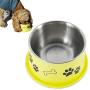 PETish Spaniel Bowl for Long Ear Dog - Ergonomic Personalized Custom Design Bowls, NO Tip Stainless Dish (Medium ( 17oz - 6.3 x 5.3 x 3.0inch ), Banana Yellow)