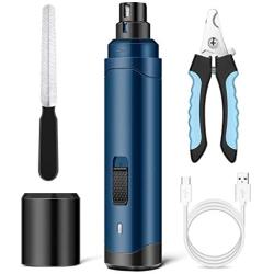 HOMPO Dog Nail Grinder,Upgraded Quiet 2-Speed Rechargeable Electric Pet Nail Trimmer Kit with Dog Nail Clippers & Trimmer Painless Paws File Grooming & Smoothing for Small Medium Large Dogs Cats