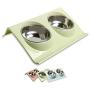 NAODONGLI Cat Food Bowls, 15 ° Tilting Cat Bowls Double Cat Food Bowls Transparent Cat Food Bowl Cat Food Bowl Cat Bowls for Cats Puppy Food and Water
