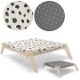 Primetime Petz Pet Lounge, Raised Indoor Pet Bed for Cats or Small Dogs, Reversible Fabric Hammock (Neutral Paint Spots/Crosses)