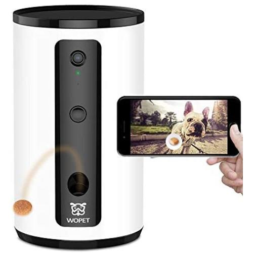 WOpet Smart Pet Camera:Dog Treat Dispenser, Full HD WiFi Pet Camera with Night Vision for Pet Viewing,Two Way Audio Communication Designed for Dogs and Cats,Monitor Your Pet Remotely