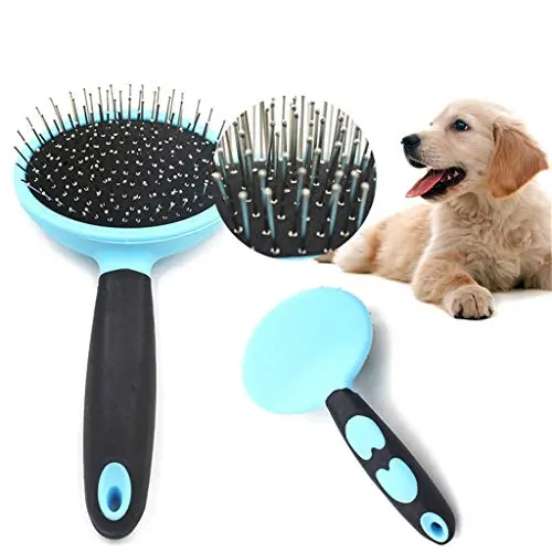 Dog Brush & Cat Brush, Stainless Steel Extra Long Hard Pin Slicker Large Brush, Slicker Pet Grooming Brush- Shedding Grooming Tools Dog Brush & Cat Brush, Stainless Steel Extra Long Hard Pin Slicker Large Brush, Slicker Pet Grooming Brush- Shedding Grooming Tools
