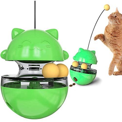 Interactive cat Toys, cat Toys, cat Supplies, Interesting Tumbler Food Dispenser, Improve IQ, Slow Feeder, Bring 2 Rolling Balls, Puzzle Mental Exercise Supplies (Green) Interactive cat Toys, cat Toys, cat Supplies, Interesting Tumbler Food Dispenser, Improve IQ, Slow Feeder, Bring 2 Rolling Balls, Puzzle Mental Exercise Supplies (Green)