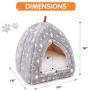 PEOPLE&PETS Pet Soft Tent Cave Bed for Cats and Small Dogs, 2 in 1 Foldable Triangle Cat Bed Hut Tent House with Removable Cushion, Stars Pattern