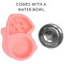 Slow Feed Anti-Choke Pet Bowl Feeder with Stainless Steel Metal Dog Water Bowl - Prevents Pets Eating Quickly Avoids Bloat - Squirrel Pattern (Green, Pink, Blue)