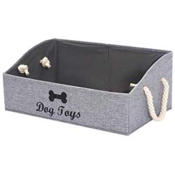 Geyecete Large Dog Toys Storage Bins-Foldable Fabric Trapezoid Organizer Boxes with Cotton Rope Handle,Collapsible Basket for Shelves,Dog Apparel