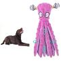 Morvsspe Pet Interactive Dog Toys for Small and Medium Dogs, Durable Plush Squeaky Octopus Dog Toy for Puppy Teething Chew Toys