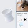 WUHOSTAM 2 Pack Ceramic Raised Cat Food Bowls,15 Ounces Porcelain Elevated Water Bowl, Porcelain Stress Free Backflow Prevention Feeding Pet Dish, Dishwasher and Microwave Safe (White)