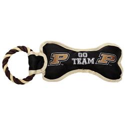 Pet Goods Manufacturing BONERP-103 NCAA Purdue Boilermakers Bone with Rope Dog Toy