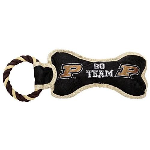 Pet Goods Manufacturing BONERP-103 NCAA Purdue Boilermakers Bone with Rope Dog Toy