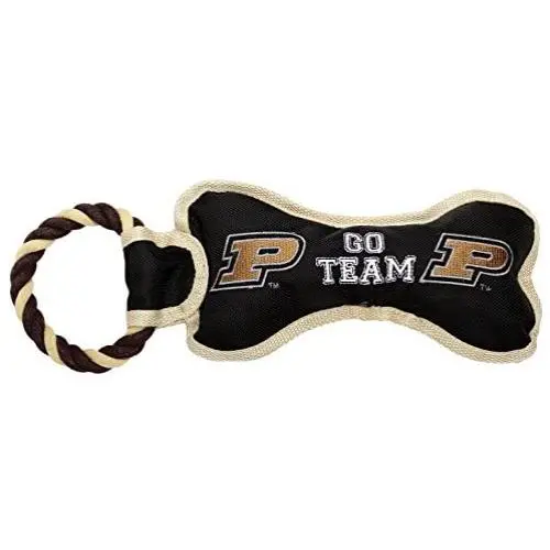 Pet Goods Manufacturing BONERP-103 NCAA Purdue Boilermakers Bone with Rope Dog Toy Pet Goods Manufacturing BONERP-103 NCAA Purdue Boilermakers Bone with Rope Dog Toy