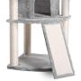 Hey-bro Extra Large Multi-Level Cat Tree Condo Furniture with Sisal-Covered Scratching Posts, 2 Bigger Plush Condos, 2 Perch Hammock, Scratching Posts Smoky Gray MPJ031G
