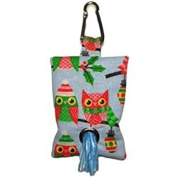 Barkertime Owl with Glitter Dog Poop Bag Dispenser - Made in USA - Great Gift for Dog Owner