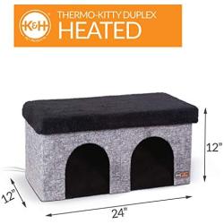 Thermo-Kitty Playhouse & Duplex Heated Cat House & Cat Scratcher