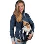 Pet Pouch Hoodie Small Pet Carrier - Dog Cat Pouch Hoodie Sweatshirt Kangaroo Pocket Holder - No Ears - Womens Fit