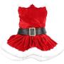 Parisian Pet Dog Cat Pet Xmas Holiday Christmas Mrs Claus and Santa Claus Winter Dress