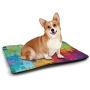 Pet Bed Abstract Waterproof and Machine Washable Colorful Dots Circular Disc Shaped Round Forms Kids Nursery Cute Graphic Print Multicolor