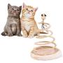 Cat Mice Toy, Ji Speed Spring Spiral Cat Kitty Toy with Mouse Interactive Cat Teaser Toys-Efficient Way To Keep Your Cats Kitten Entertained, Kitten-sized, Beige