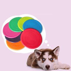 Dog Toy Frisbee - Childrens Frisbee - Pet Frisbee - Training Silicone Frisbee - One Pack of Multi-Color 7 Frisbee