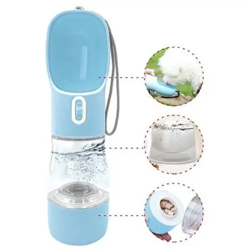 CAACBB Dog Water Bottle for Walking, Water Dispenser, Multifunctional Dog Cat Puppy Feeder Traveling Bowls with Food Container, Lightweight & Convenient Portable Pet Drinking Cup CAACBB Dog Water Bottle for Walking, Water Dispenser, Multifunctional Dog Cat Puppy Feeder Traveling Bowls with Food Container, Lightweight & Convenient Portable Pet Drinking Cup