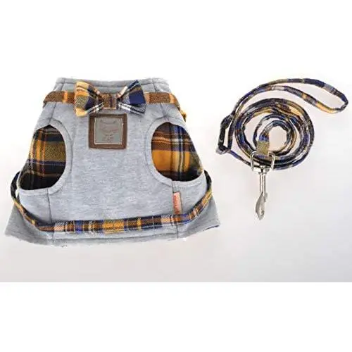 通用 Plaid Bowtie Stylish Cute Pet Vest Tuxedo Bow-tie Small Medium Cat & Dog Puppy Harness with Leash Set Adjustable Soft Pet Vest Harness for Walking 通用 Plaid Bowtie Stylish Cute Pet Vest Tuxedo Bow-tie Small Medium Cat & Dog Puppy Harness with Leash Set Adjustable Soft Pet Vest Harness for Walking