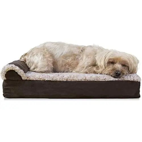 Furhaven Pet Dog Bed - Cooling Gel Memory Foam Faux Fleece and Chenille Soft Woven Traditional Sofa-Style Living Room Couch Pet Bed with Removable Cover for Dogs and Cats Furhaven Pet Dog Bed - Cooling Gel Memory Foam Faux Fleece and Chenille Soft Woven Traditional Sofa-Style Living Room Couch Pet Bed with Removable Cover for Dogs and Cats