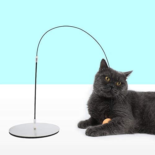 Fuerlun Interactive Retractable Cat String Toy Wand Teaser, Fun Ping-Pong Table Tennis Indoor Cat Toy Ball