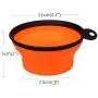 Visky Pet Travel Cup/Bowl Small Animal TPE Bowls Dog Cat Rabbit Collapsible & Portable Bowl With Carabiner-Orange