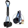 PPOGOO Non-Breakable Pet Pooper Scooper for Dogs and Cats with Long Handle High Strength Material and Durable Spring for Easy Grass and Gravel Pick Up