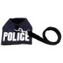 SMALLLEE_LUCKY_STORE Police Print Soft Mesh Denim Cat Harness and Leash Set for Walking Escape Proof Adjustable No Pull Choke Boy Small Puppies Kitten Rabbit Dog Harness Vest, Dark Blue